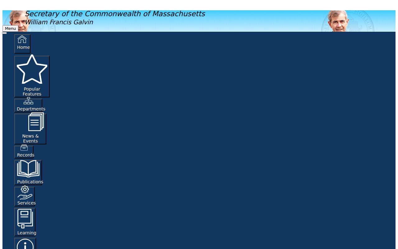 Massachusetts Corporations Division business entity and individual search fields