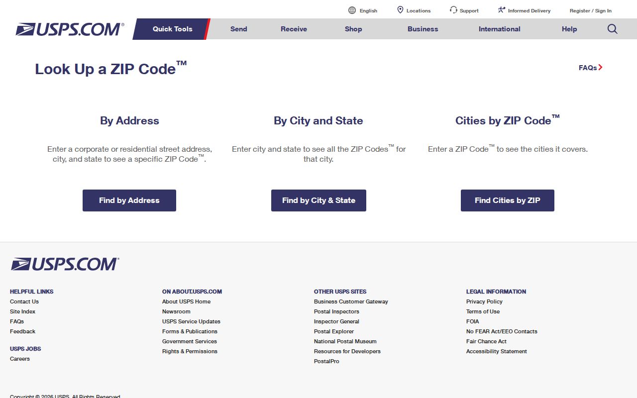 Plymouth County ZIP code directory view of the USPS ZIP Code Lookup fields
